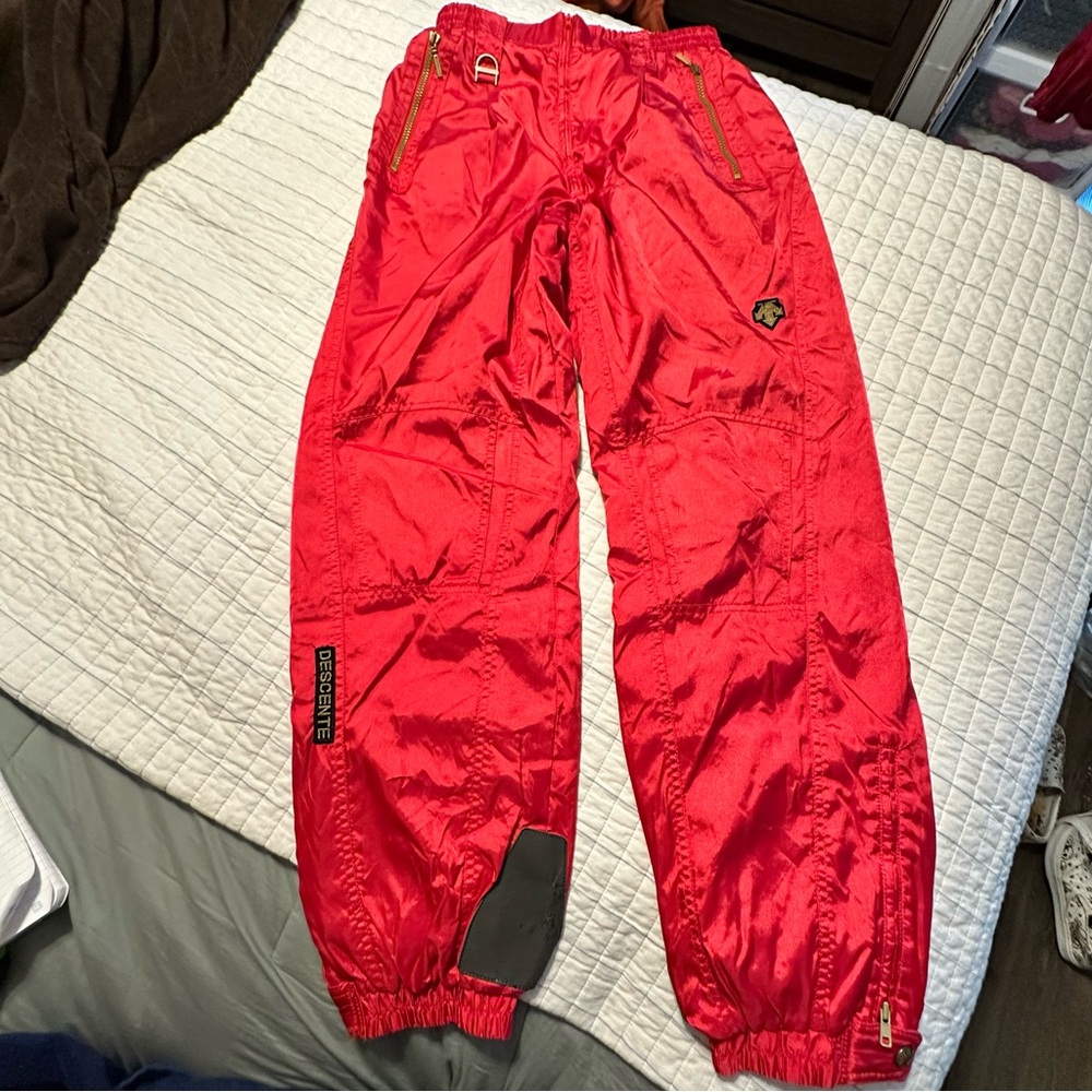 Descente Vintage Red Ski Pants Mens 34 Insulated Entrant SC Made‎ in Japan